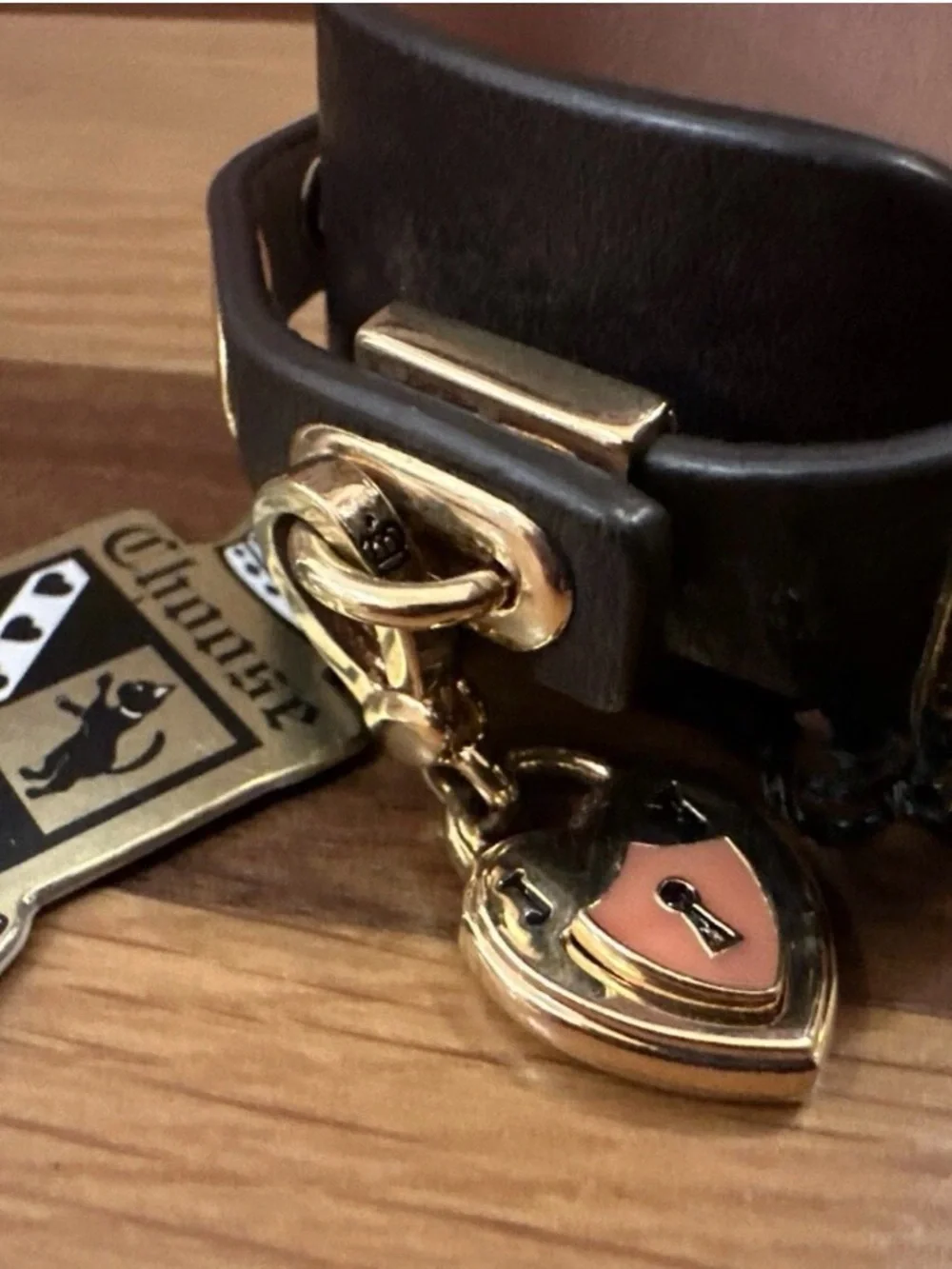 Juicy Couture Brown Leather Cuff Wrap Around Bracelet New With Tags